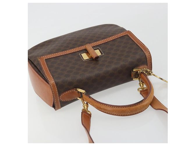Céline CELINE Macadam Hand Bag PVC Leather 2way Brown Gold Tone - vista 6