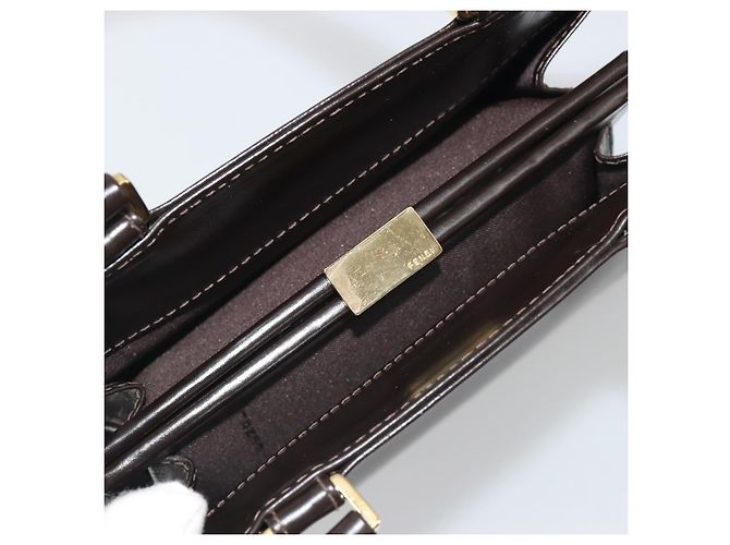 FENDI Hand Bag Leather Brown Gold Tone - vista 10