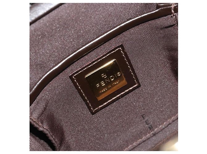 FENDI Hand Bag Leather Brown Gold Tone - vista 17