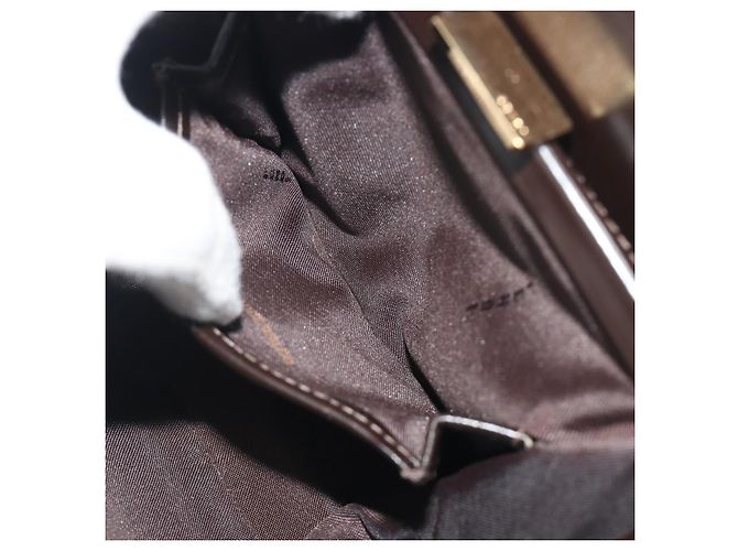 FENDI Hand Bag Leather Brown Gold Tone - vista 20