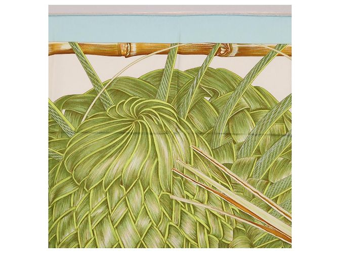 Hermès HERMES Carre 90 Scarf Jardin Creole Silk Light Blue - vista 3