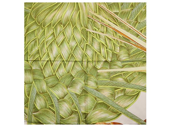 Hermès HERMES Carre 90 Scarf Jardin Creole Silk Light Blue - vista 6