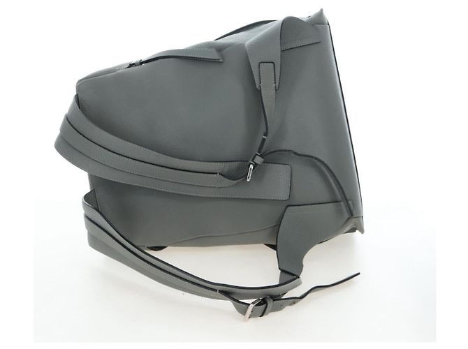 LOEWE Backpack Leather Gray Silver - vista 10