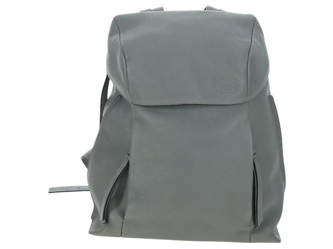LOEWE Backpack Leather Gray Silver - vista 2