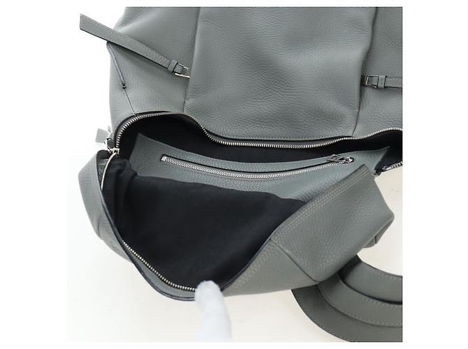 LOEWE Backpack Leather Gray Silver - vista 22