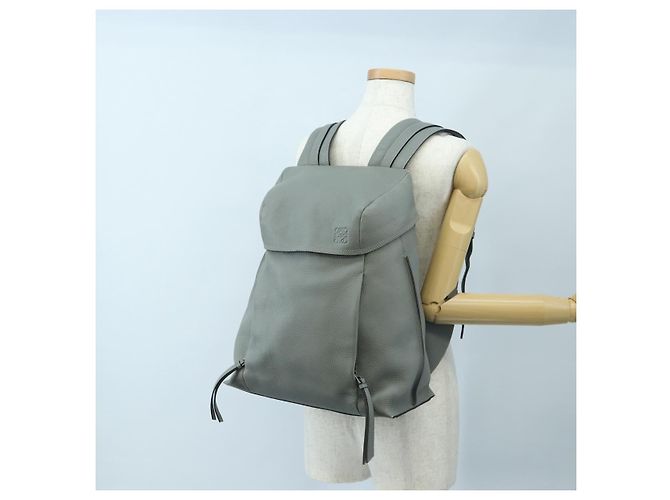 LOEWE Backpack Leather Gray Silver - vista 30