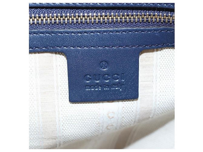 GUCCI Diamante Shoulder Bag Leather 2way Blue Silver 354228 - vista 19