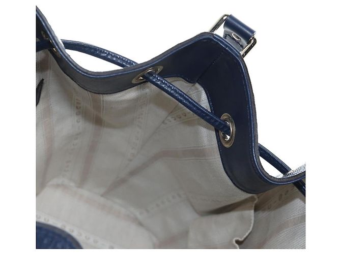 GUCCI Diamante Shoulder Bag Leather 2way Blue Silver 354228 - vista 21