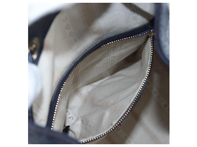 GUCCI Diamante Shoulder Bag Leather 2way Blue Silver 354228 - vista 23