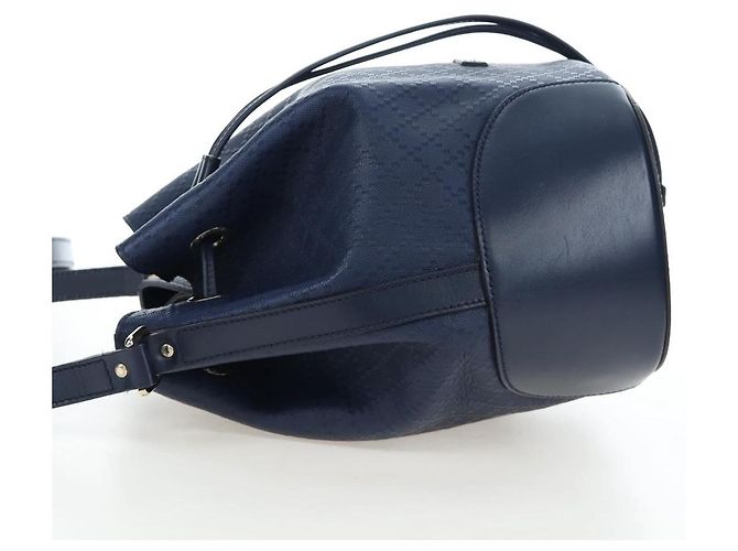 GUCCI Diamante Shoulder Bag Leather 2way Blue Silver 354228 - vista 3