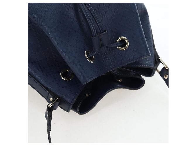 GUCCI Diamante Shoulder Bag Leather 2way Blue Silver 354228 - vista 6