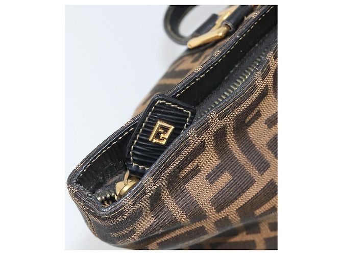 FENDI Zucca Canvas Hand Bag Black Brown - vista 10