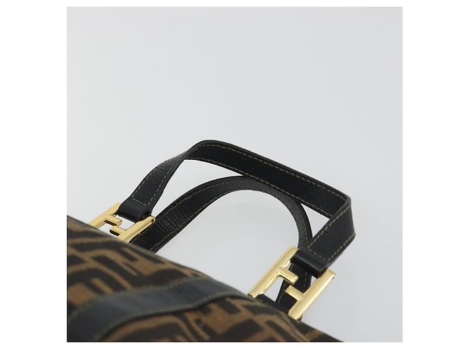 FENDI Zucca Canvas Hand Bag Black Brown - vista 14