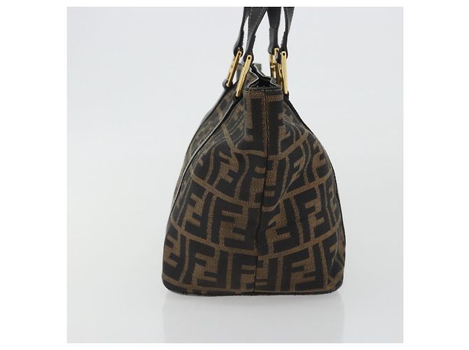 FENDI Zucca Canvas Hand Bag Black Brown - vista 4