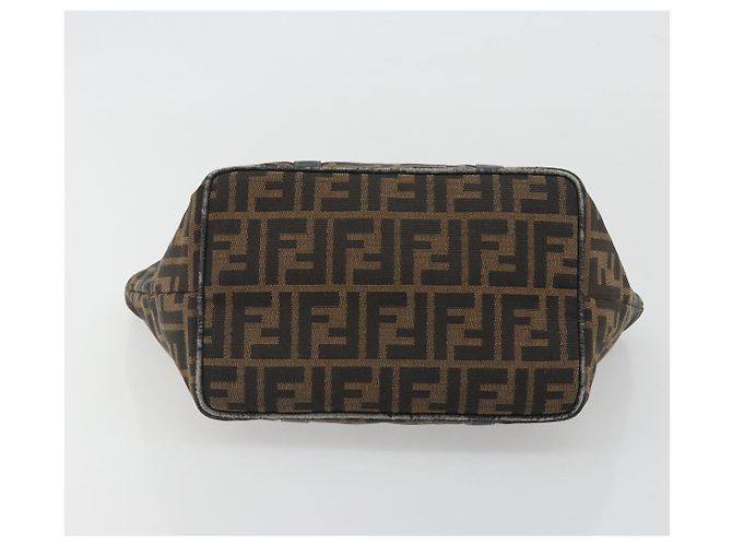 FENDI Zucca Canvas Hand Bag Black Brown - vista 5