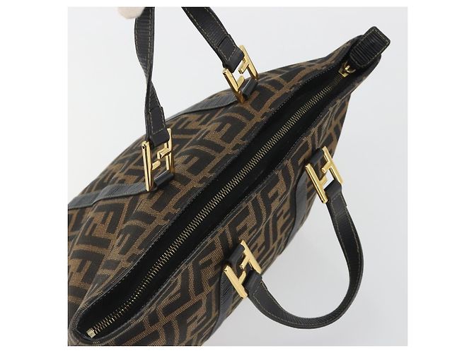 FENDI Zucca Canvas Hand Bag Black Brown - vista 6