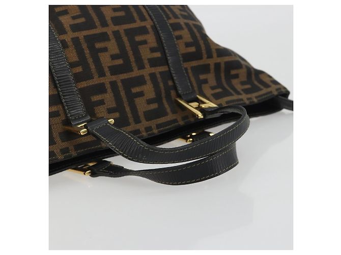 FENDI Zucca Canvas Hand Bag Black Brown - vista 7