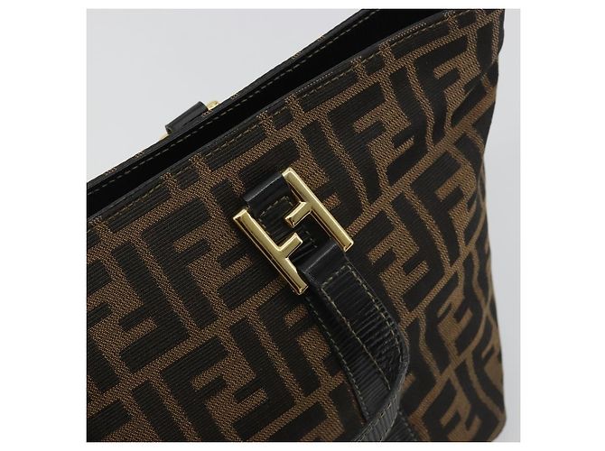 FENDI Zucca Canvas Hand Bag Black Brown - vista 9