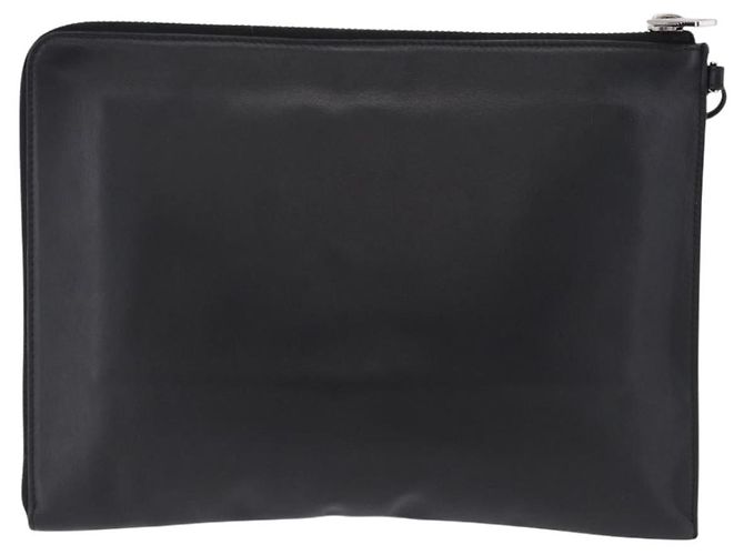 FENDI Clutch Bag Leather Black Silver 7M0225 - vista 2