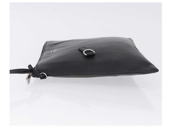 FENDI Clutch Bag Leather Black Silver 7M0225 - vista 4