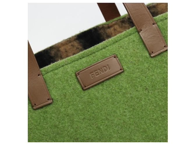 FENDI Tote Bag Wool Green - vista 10