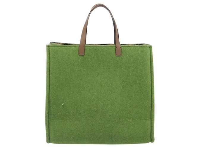 FENDI Tote Bag Wool Green - vista 2