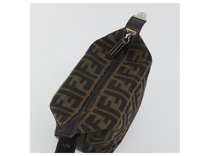 FENDI Zucca Canvas Pouch Black Brown - vista 10
