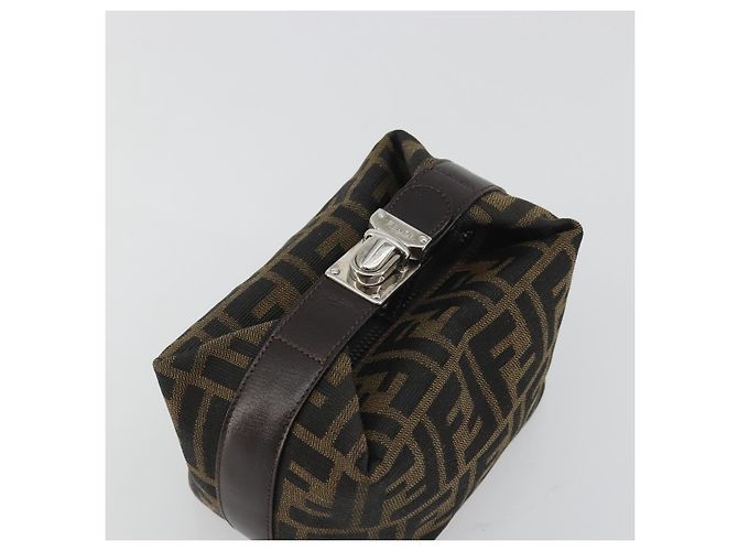 FENDI Zucca Canvas Pouch Black Brown - vista 5