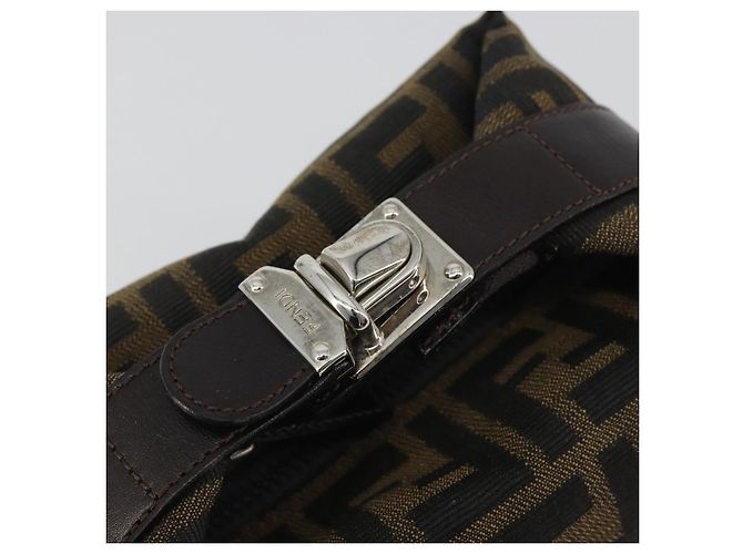 FENDI Zucca Canvas Pouch Black Brown - vista 9