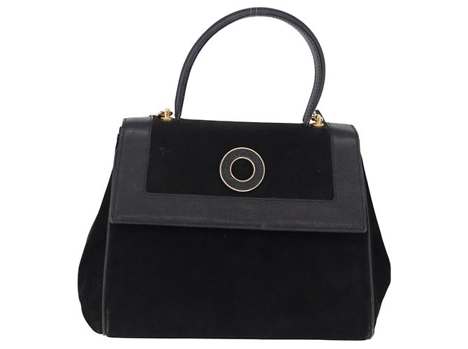 Céline CELINE Hand Bag Suede Leather 2way Black Gold - vista 13