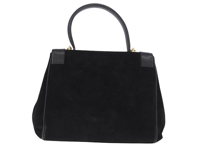 Céline CELINE Hand Bag Suede Leather 2way Black Gold - vista 2