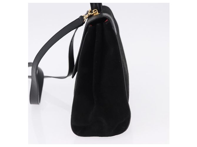 Céline CELINE Hand Bag Suede Leather 2way Black Gold - vista 3