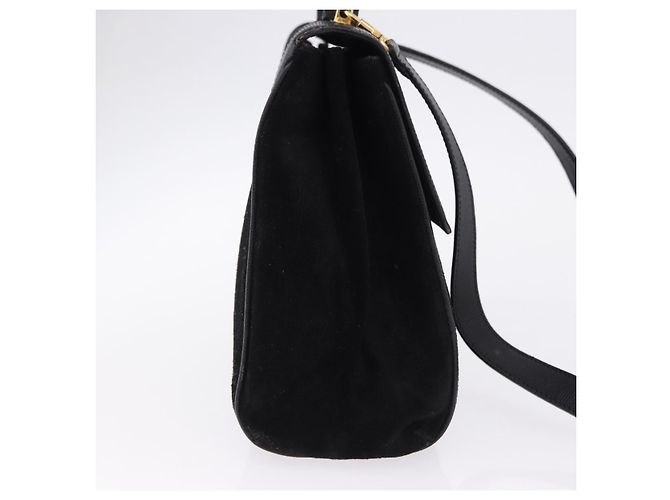 Céline CELINE Hand Bag Suede Leather 2way Black Gold - vista 4