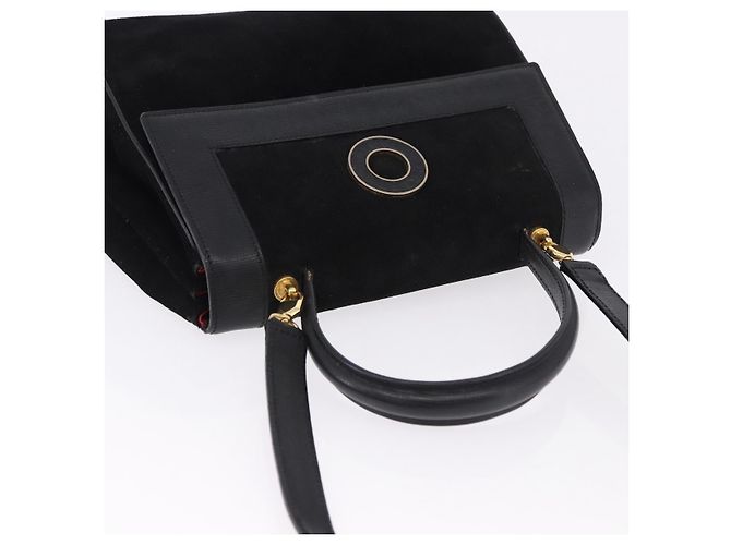 Céline CELINE Hand Bag Suede Leather 2way Black Gold - vista 6