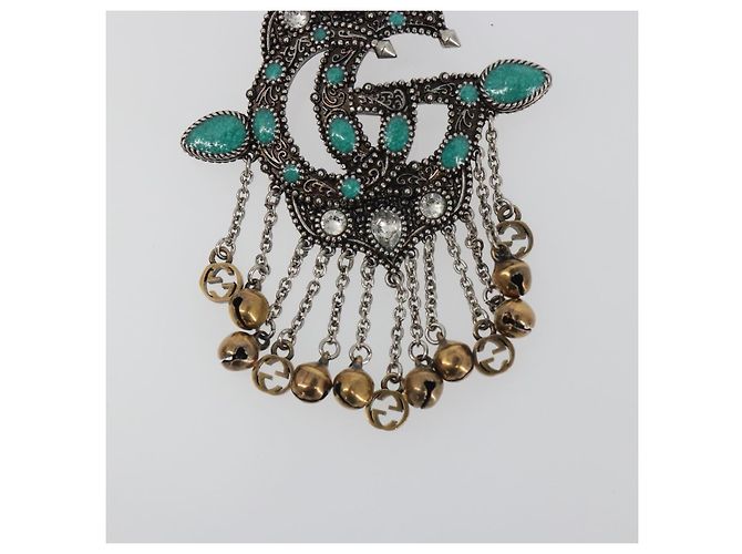 GUCCI GG Marmont Turquoise Brooch metal Silver - vista 4