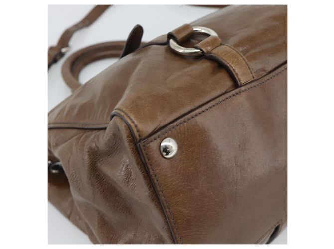 Miu Miu Hand Bag Leather 2way Brown Silver - vista 15