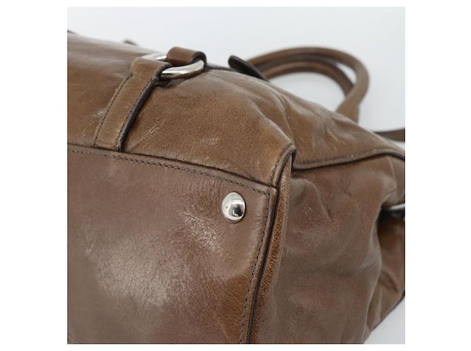 Miu Miu Hand Bag Leather 2way Brown Silver - vista 16