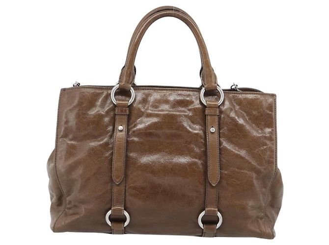 Miu Miu Hand Bag Leather 2way Brown Silver - vista 2