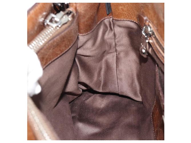Miu Miu Hand Bag Leather 2way Brown Silver - vista 21