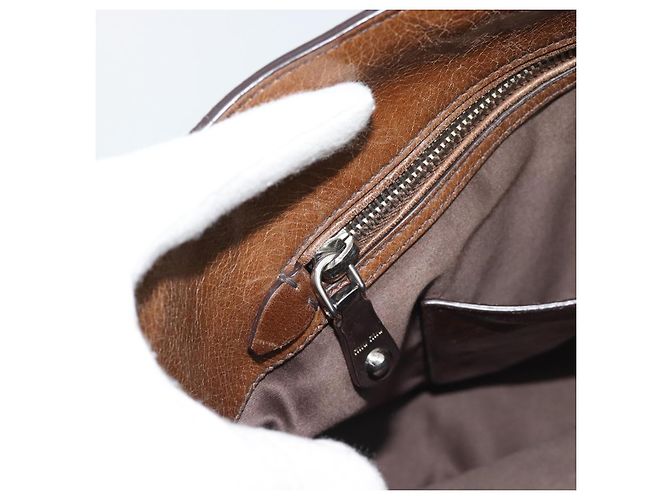 Miu Miu Hand Bag Leather 2way Brown Silver - vista 23