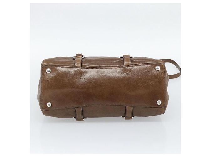 Miu Miu Hand Bag Leather 2way Brown Silver - vista 5