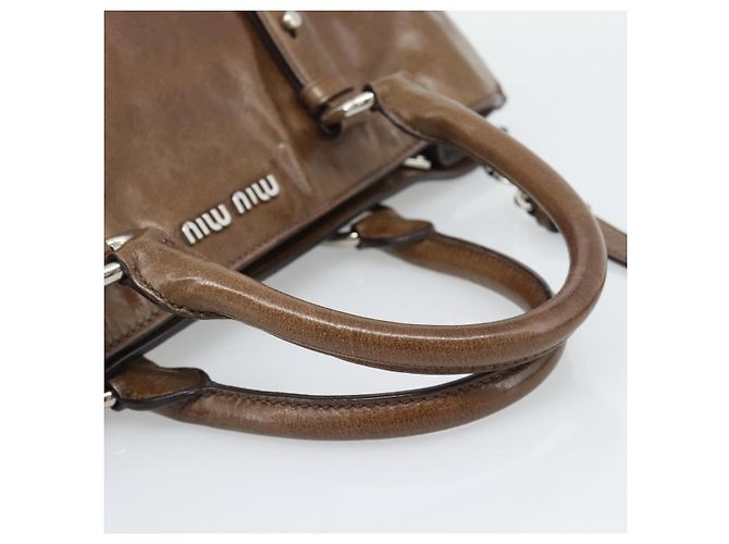 Miu Miu Hand Bag Leather 2way Brown Silver - vista 7
