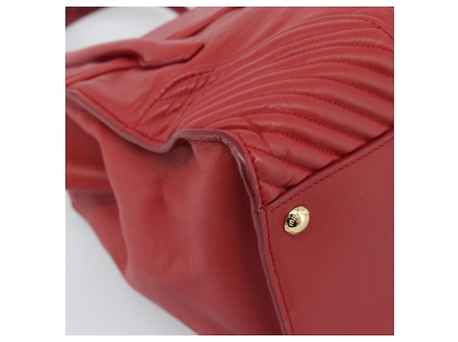 Miu Miu Tote Bag Leather 2way Red Gold Tone - vista 10