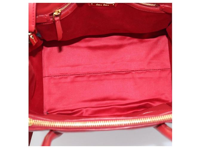 Miu Miu Tote Bag Leather 2way Red Gold Tone - vista 11