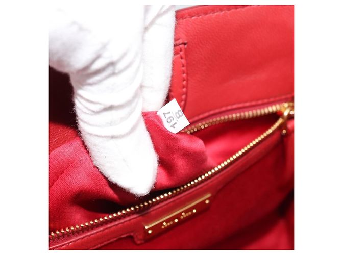 Miu Miu Tote Bag Leather 2way Red Gold Tone - vista 12