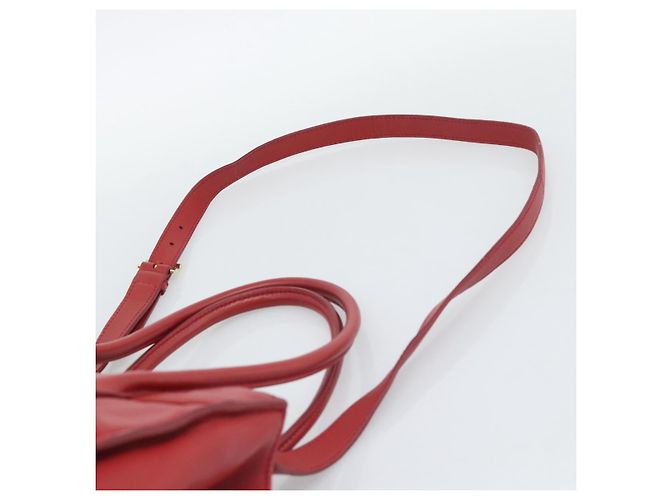 Miu Miu Tote Bag Leather 2way Red Gold Tone - vista 14