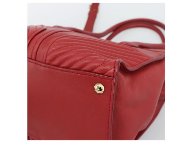 Miu Miu Tote Bag Leather 2way Red Gold Tone - vista 15
