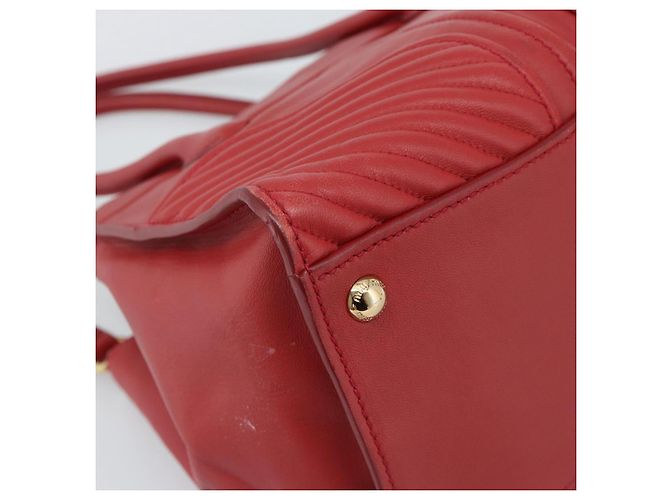 Miu Miu Tote Bag Leather 2way Red Gold Tone - vista 16