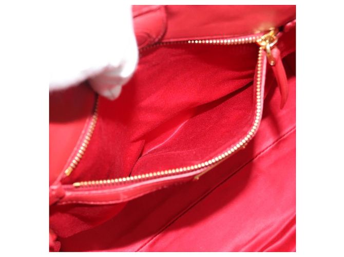 Miu Miu Tote Bag Leather 2way Red Gold Tone - vista 22