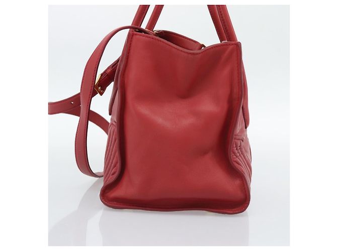 Miu Miu Tote Bag Leather 2way Red Gold Tone - vista 4
